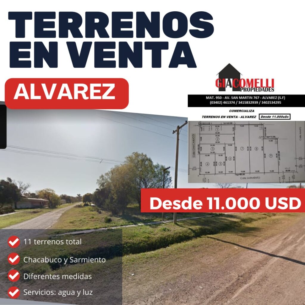 Terrenos en venta en Álvarez | Desde 200 a 750 m²